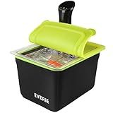 EVERIE 12Qt Sous Vide Container Kit w/Collapsible Lid + Lock-In Divider Rack + Insulating Sleeve – For Long Cooks, Fits Most Clamp-Style Circulators