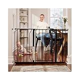 Regalo Easy Step 49-Inch Extra Wide Baby Gate, Includes 4 & 12 Inch Extension, 4 Pack of Pressure Mount and Wall Mount Kit, Black