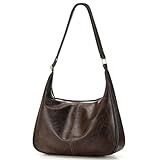 Sightor Hobo Bags for Women Leather Slouchy Bag Ultra Soft Vegan Purse Vintage Shoulder Bag Trendy Everyday Handbag (Coffee)