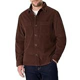 Amazon Essentials Men's Regular Fit Corduroy Overshirt, Rich Hazel, Large