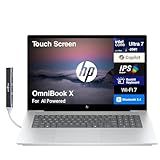 HP OmniBook X AI Powered Laptop 17.3" Touchscreen IPS FHD (Replaces Envy 17) (Intel Ultra 7-258V, 32GB LPDDR5X, 2TB PCIe SSD, Intel Arc 140V, Backlit KB, Thunderbolt 4, WiFi 7, Win 11 Pro) w/DKZ USB