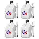 VP Racing Fuels 5.5 Gallon Motorsport Utility Container with 14 Inch Standard Hose Close Trimmed Cap and Neck for Tight Seal, White (4 Pack)