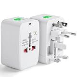 Bates- Universal Adapter for Travel, Compact International Power Adapter for USA, EU, UK, Australia, and India Outlets, All in One