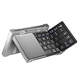 iClever Foldable Bluetooth Keyboard, Ultra-Slim Metal Keyboard with USB-C Charging, Tri-Folding Design for Laptop, iPad, iPhone, Tablet - Sync 3 Devices, Portable & Space-Saving