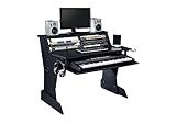 Musiea BE200 Series Music Studio Desk Workstation with 2 x 4U Rack (Black)