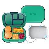 Bentgo Chill Kids Leak-Proof Lunch Box - 4-Compartment Bento Box with Built-In Ice Pack, 3.3 Cup Capacity, PFAS & BPA-Free, Microwave & Dishwasher Safe, Ideal Size for Ages 3 to 7 (Green/Navy)