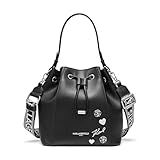 KARL LAGERFELD Paris Women's Handbags Bucket, Black/Silver, One Size