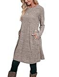 Long Sleeve Dress for Women Winter Sweater Dresses for Women Casual Coffee S