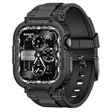 amBand Bands Case Compatible with Apple Watch Series 11/10 46mm for Men, M1 Sport Rugged Heavy Duty Cover Tactical Strap Military Grade Protective Bumper Protector for iWatch 46 mm Men Black