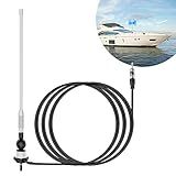 JSZAAHZ Universal Boat Radio Antenna - Flexible Mast for AM/FM, Yacht, Pontoon, Golf Cart, ATV, UTV, RV, Excavator, Tractor & Car Stereo