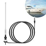 JSZAAHZ Universal Boat Radio Antenna - Flexible Mast for AM/FM, Yacht, Pontoon, Golf Cart, ATV, UTV, RV, Excavator, Tractor & Car Stereo