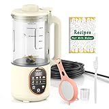Beyn 10-in-1 Upgraded 60oz Nut Milk Maker Machine with 48-Leaf Titanium Blades，Automatic Plant-Based Milk Maker for Homemade Oat, Soy, Almond, Juice & More，Temp Hold, Delay Start, Boil &Auto Clean