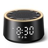Dreamegg Sound Machine for Sleep - D1 Nova White Noise Sound Machine for Baby Adult with Alarm Clock, Soothing Sounds, Dimmable, White Noise Alarm Clocks for Bedrooms Heavy Sleepers Travel, Black