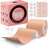 Julyolive Boob Tape Kit- Boobytape for Breast Lift with Petals, Breathable Adhesive Sticky Bra Tape, Push Up Nipple Tape Beige