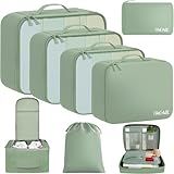 BAGAIL 8 Set Packing Cubes Luggage Packing Organizers for Travel Accessories-Matcha Green