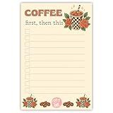 DAILY RITMO® Coffee Sticky to Do List Notepad – Cute Coffee Lover Gift for Office & Desk for Women | Made in USA Stationery Pad 4x6” 50 Notes