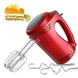 Kestreln Hand Mixer Electric Handheld with Flat Bottom, Portable Mixer for Kitchen Baking Cake, Powerful Mixing for Thicker Doughs with dough hooks