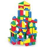Melissa & Doug 100 Wooden Building Blocks with Storage Box