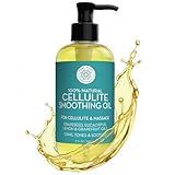 Pure Body Naturals Anti Cellulite Massage Oil, 8 fl oz | 100% Natural Cellulite Remover for Legs and Thighs | Chemical Free Firming Body Massage Oil for Women, Tightens Skin and Reduces Stretch Marks