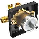 RJDIBAN Shower Valve for Delta R10000-UNWS, 4 Port 1/2 Inch Connection 1-Pack, R10000 Valve Kit Compatible with Delta MultiChoice 13 14 17 17T Shower and Tub Trim Faucet, Brass Construction With Stops