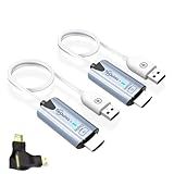 2026 Upgraded Wireless HDMI Transmitter and Receiver, 165FT/50M 4K Decode 1080P Output, Plug & Play Portable 2.4G/5G Wireless HDMI Extender Kit for Desktop,PC,TV Box, PS5/4 to TV/Monitor/Projector.