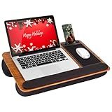 LAPGEAR Home Office Pro Lap Desk with Wrist Rest, Mouse Pad, and Phone Holder - Espresso Woodgrain - Fits up to 15.6 Inch Laptops - Style No. 91612
