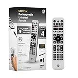 GE Rechargeable TV Remote Control, Universal Remote Control, Backlit Buttons, Samsung TV Remote Control Replacement for Smart TVs, Apple TV, Sony, Roku Replacement Remote, LG TV, 4-Device, 80984