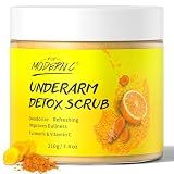 Underarm Detox Scrub with Turmeric Vitamin C Dark Spot Armpit Remover Body Deodorant Even Skin Tone Exfoliating Body Scrub for Women and Men Pigmentation Removal Exfoliator also for Whole Body