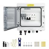 1 in 1 Out Solar Combiner Box,PV Combiner Box with 20A PV Fuse,DC 20A Circuit Breaker and Surge Protector,IP65 Solar Disconnect Switch Box for Indoor Outdoor Solar Panel System (1 in 1 Out 20A 500V)