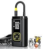 Philoent Tire Inflator Portable Air Compressor for Car Tires with Gauge, 150PSI Fast Bike Air Pump for Auto, Motorcycle, Bicycle, Balls, Digital Tire Pump with LED Light, Auto Shut-Off