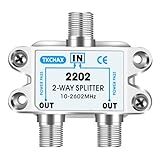TKCHAX 2 Way Coaxial Cable Splitter,Support 10-2602MHz, RG6 Compatible, Nickel-Plated for Cable Splitter,Work with CATV, Satellite TV,Antenna System and MoCA Configurations