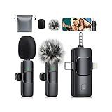 MENERESAS 3-in-1 Mini Microphone for iPhone: Wireless Lavalier Microphone with 80ft Range & 15H Battery - Noise Reduction Lapel Mic, Real-Time Monitoring for Video Recording Power Conditioners