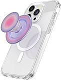 PopSockets Phone Grip for MagSafe with Kickstand, Magnetic Stand, Swappable Top, Secure Hold for iPhone MagSafe Cases, Phone & Tablet Grip, Cute PopSockets, Pink, Purple - Aura