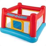 Intex Inflatable Jump-O-Lene Trampoline Bounce House with Crawl-Thru Door & Net - Indoor & Outdoor Backyard Blow-Up Bouncy Playhouse for Kids Ages 3-6