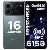Note56 Plus Android 16 Unlocked Cell Phone, 48GB + 256GB/2TB TF Expand, 6.56" HD+ 90Hz Display, 6150mAh Battery, 50MP+8MP AI Camera, NFC/OTG/Side Fingerprint, 4G Dual SIM Smartphone