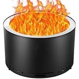 VEVOR Smokeless Fire Pit Stove Bonfire, H: 17 in x Dia: 28 in,Wood Burning Fireplaces with Removable Ash Pan, SUS430 Stainless Steel Inner Portable Outdoor Firepit,for Outdoor Patio Camping, Black