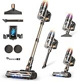 VBUOO Cordless Vacuum Cleaner, 580W 48KPA 70 Mins Vacuum Cleaners for Home, Self-Standing Stick Vacuum with Wall Mount Charge, Touch Screen, Ultra High-Power Brush for Pet Hair/Plush Carpet/All Floor