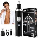 MDMSXXDD Ear and Nose Hair Trimmer for Men & Women,2026 Painless USB Rechargeable Eyebrow & Facial & Nose Hair Trimmer Clipper with LED Display for Easy Cleansing Travel Size (Black)