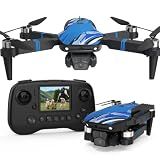 Drone with Camera for Adults LCD Screen on Controller, Foldable RC Mini FPV Drones for Beginner, Quadcopter with Brushless Motor Obstacle Avoidance, Support 32G SD Card Under 250 Grams