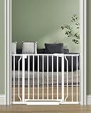 Cideny Baby Gate No Drilling, 29"-40" Auto Close Dog Gate Indoor for Doorways & Stairs, Pressure Mounted Adjustable Pet Gate, Easy Walk Through Child Gate for Children & Pets Stroller Friendly, White