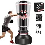 Heavy Punching Bag with Stand Adults Teens,70" Freestanding Boxing Bags Kicking Bag Heavy Bag with Boxing Gloves and Electric Air Pump, Kickboxing Training Equipment Bags Thai Fitness Karate