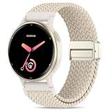 Folavii 20mm Magnetic Braided Nylon Band Compatible With Garmin Vivoactive 6/Vivoactive 5/3/3 Music Watch Bands, Quick Release Stretchy Strap Replacement for Venu Sq 2/Forerunner 55/165/245/645