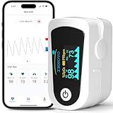 Innovo FSA/HSA Eligible iP900BP-B Fingertip Pulse Oximeter, Blood Oxygen Monitor with Free App, Plethysmograph, and Perfusion Index (with Bluetooth)
