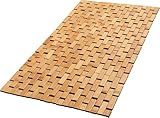 Bamboo Bath Mat for Bathroom - Large, 34 x 18 x 0.4 Inches [LxWxH] Foldable Wood Bathmat, Accessories and Decor for Bathroom Sauna Spa Tub and Door Area - Underlay for Rugs