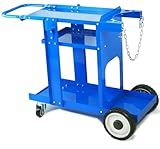 Foxngear Welding Cart for TIG MIG Welder Plasma Cutter Gas Bottle Storage 3-Tier Shelves Blue by Hanteksteel