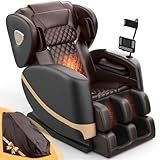 FURNIMAT 2025 Massage Chair Full Body, Zero Gravity Massage Chair with 10 Fix Rollers, Heating, Foot Massage, Auto Modes, Bluetooth Speaker, Touch Screen Controller (Upgraded Version)