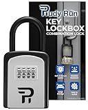 Rudy Run Key Lock Box for Outside – Small Outdoor Lockbox for Keys with Code, 4-Digit Combination Hidden Safe to Hide a Key Outside, Portable Safe Key Storage, 5.78 in, 1 Pack