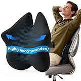 Benazcap Lumbar Pillow, Back Support for Office Chair, Car Seat, Sofa, Travel, Ergonomic Multi-Region Memory Foam & Adjustable Straps, Lower Back Pain Relief and Improved Posture Effectively, Black