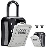 Puroma Key Lock Box Outdoor 4 Digit Code Combination Lockbox House, 1 Gray