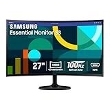 Samsung 27" Essential S3 (S36GD) Curved Monitor - FHD, 1800R Curved Screen, 100Hz, Eye Saver Mode, Game Mode, HDMI D-sub, LS27D36CGANXZA